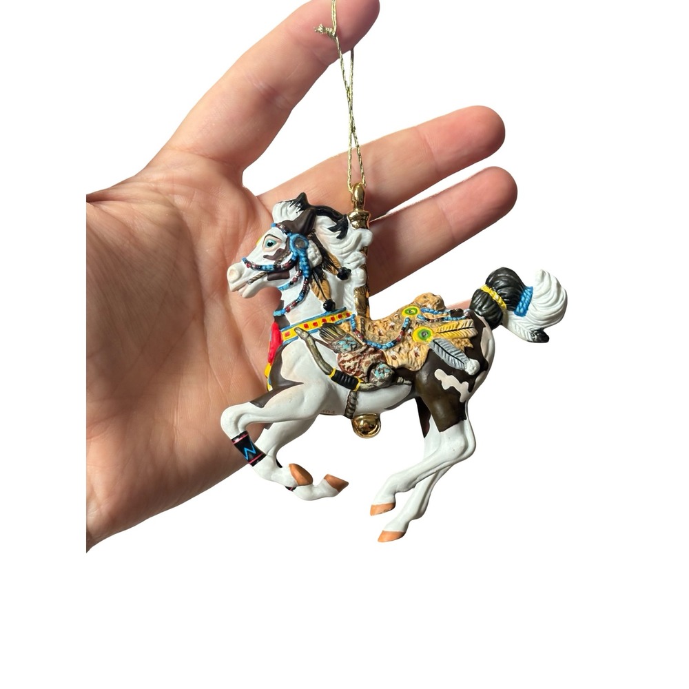 Breyer 2004 Holiday Carousel Horse Ornament Native American Style Resin Pinto